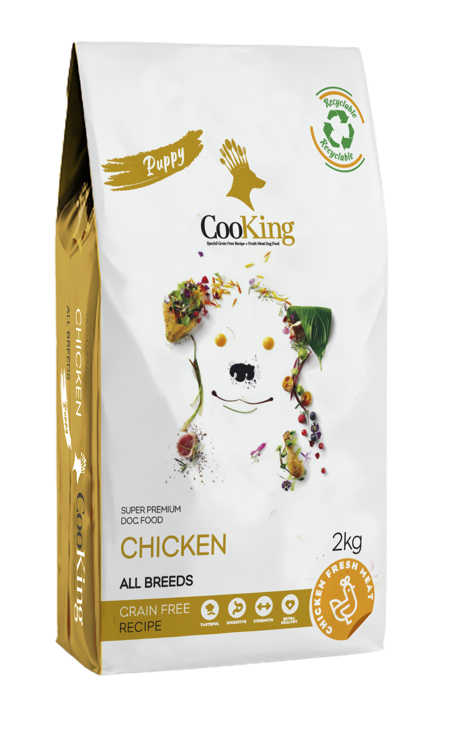 Alimento Cooking Perro Cachorro Pollo 2 kg + Huesitos Biozoo Envueltos en Pollo 100 gr