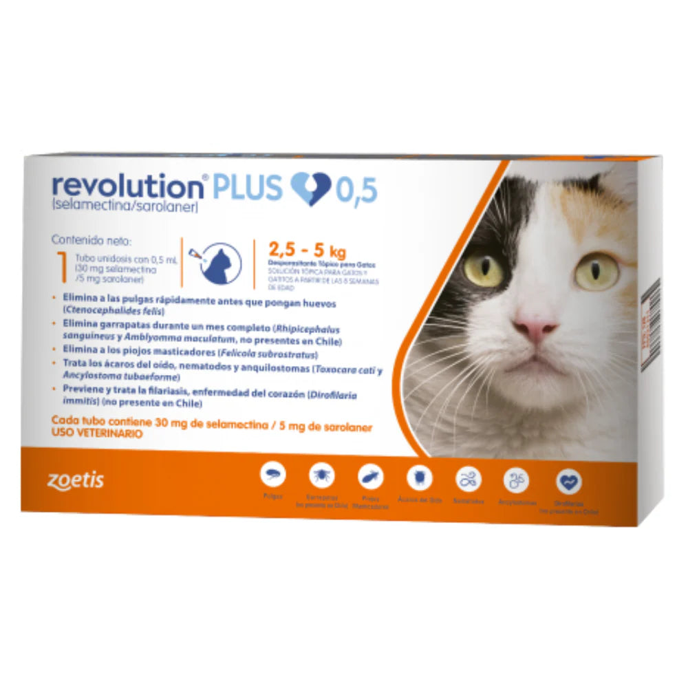 Revolution Plus Gatos de 2.5 a 5 kg Pipeta 0.5 ml