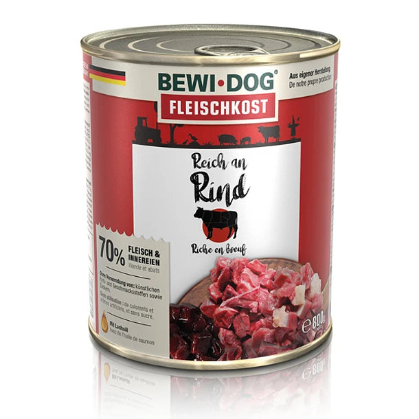 Lata BewiDog Rico en Res  800 gr