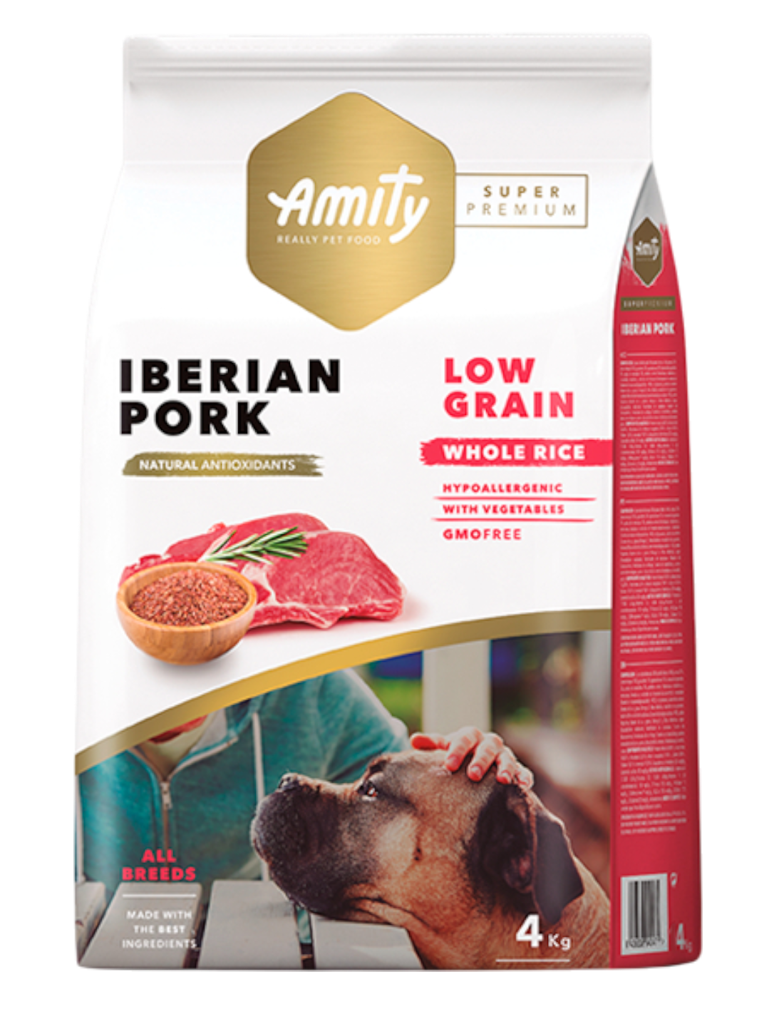 Amity Super Premium Perro Adulto Iberian Pork Low Grain 4 kg - Guatita Pet