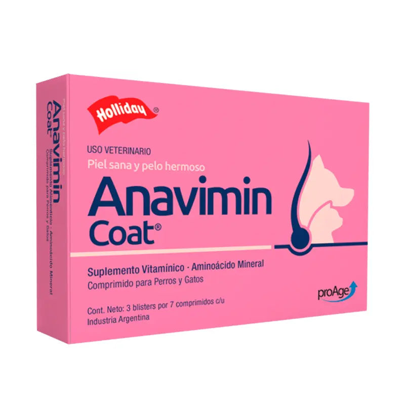 Holliday Anavimin Coat 21 Comprimidos | Suplemento Piel y Pelaje Perros Gatos