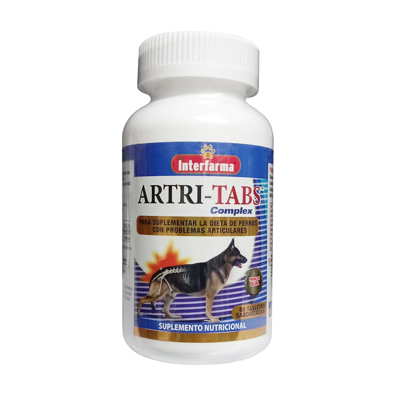 Artri-tabs Suplemento Articular para Perros 60 Tabletas Masticables