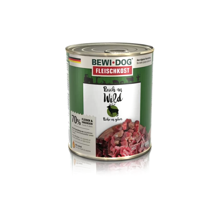 Lata BewiDog Rico en Venado 800 gr