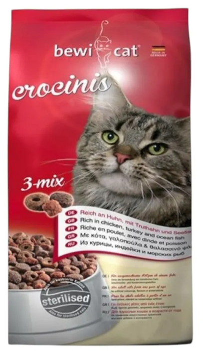 BewiCat Crocinis 3 Mix (Pollo, Pavo, Pescado) 20 kg