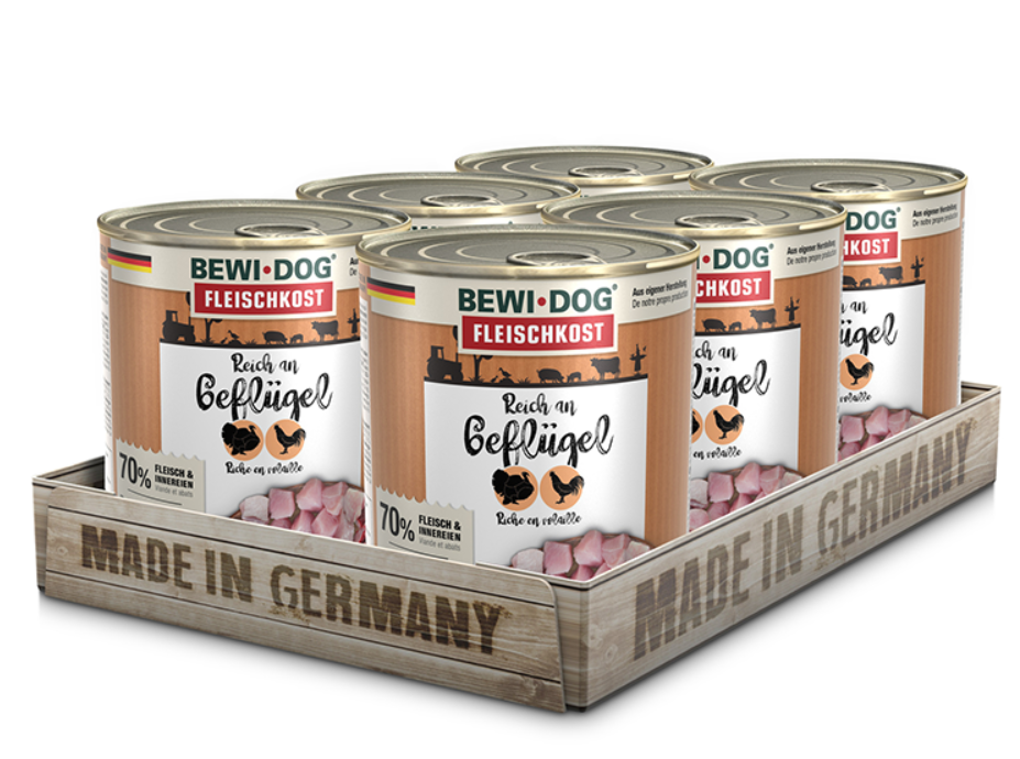 6 Latas BewiDog Rico en Ave 400 gr