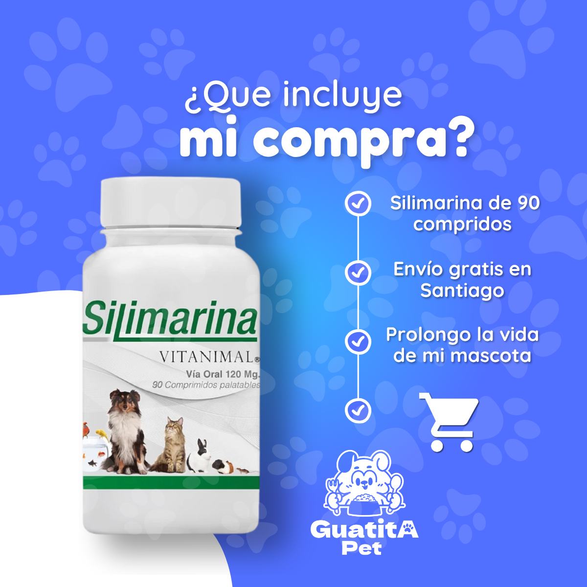 Silimarina Vitanimal 90 Comprimidos | Suplemento Hepático Perros y Gatos
