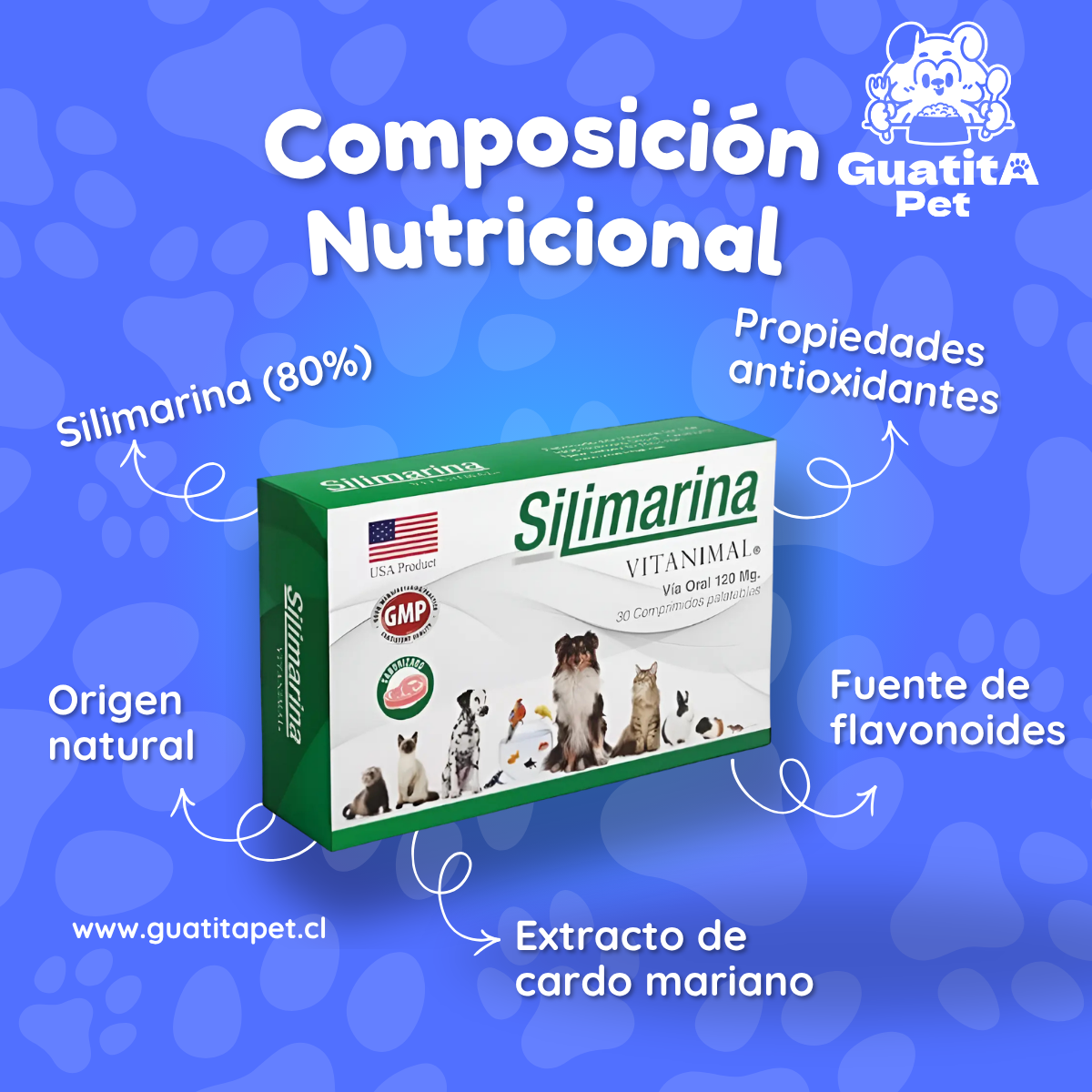 Silimarina Vitanimal 30 Comprimidos | Suplemento Hepático Perros y Gatos