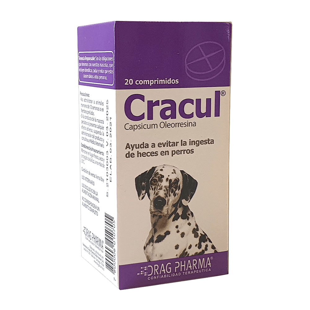 Cracul 20 Comprimidos Orales | Evita Ingesta De Heces En Perros