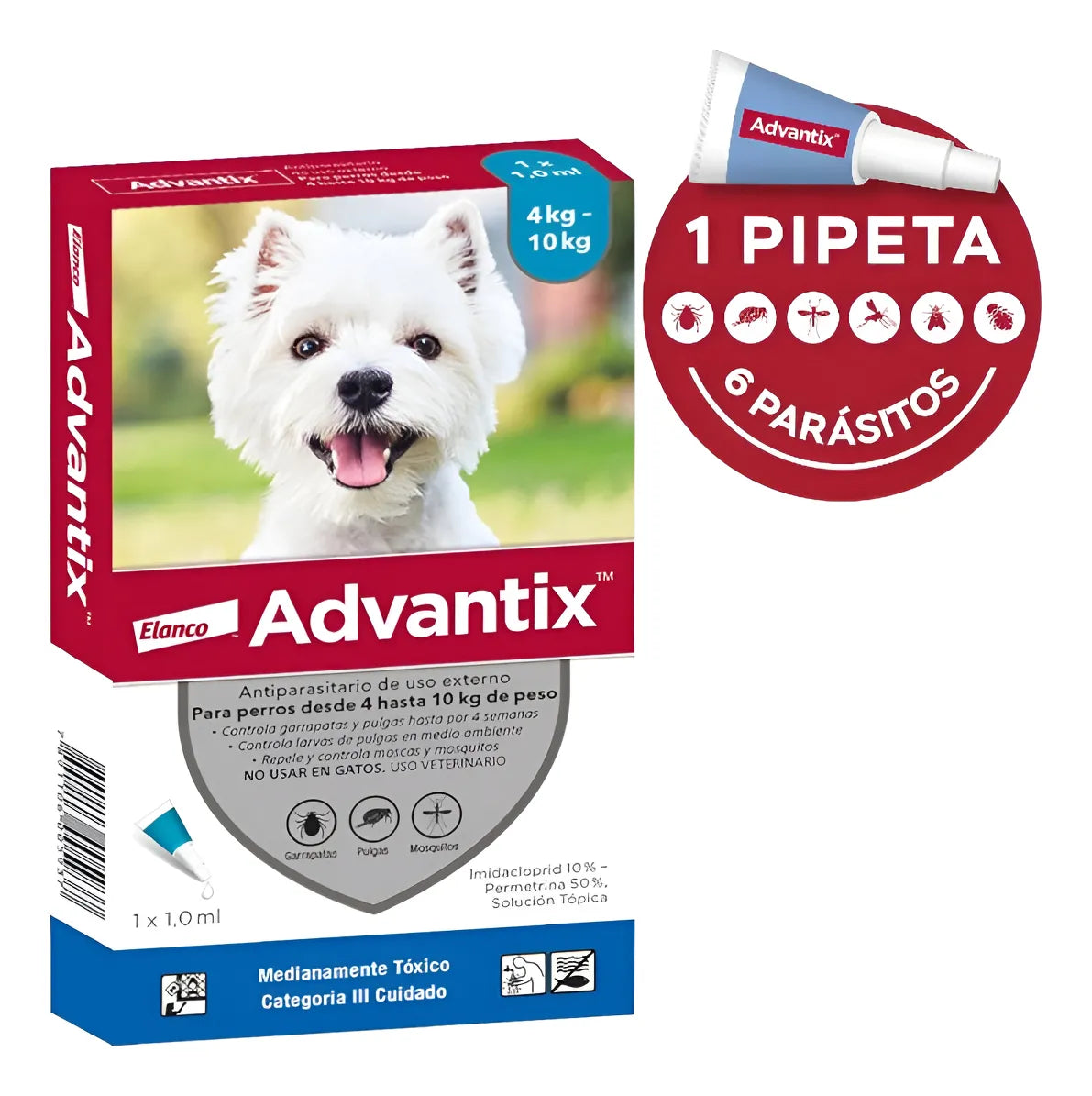 Advantix Perros desde 4 hasta 10 kg Pipeta 1 ml