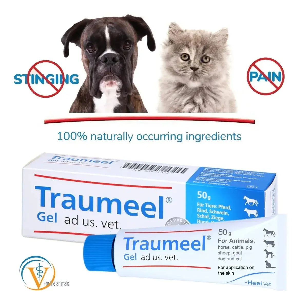 Gel Natural Traumeel 50g Para Perros y Gatos | Antiinflamatorio Hinchazón Dolor