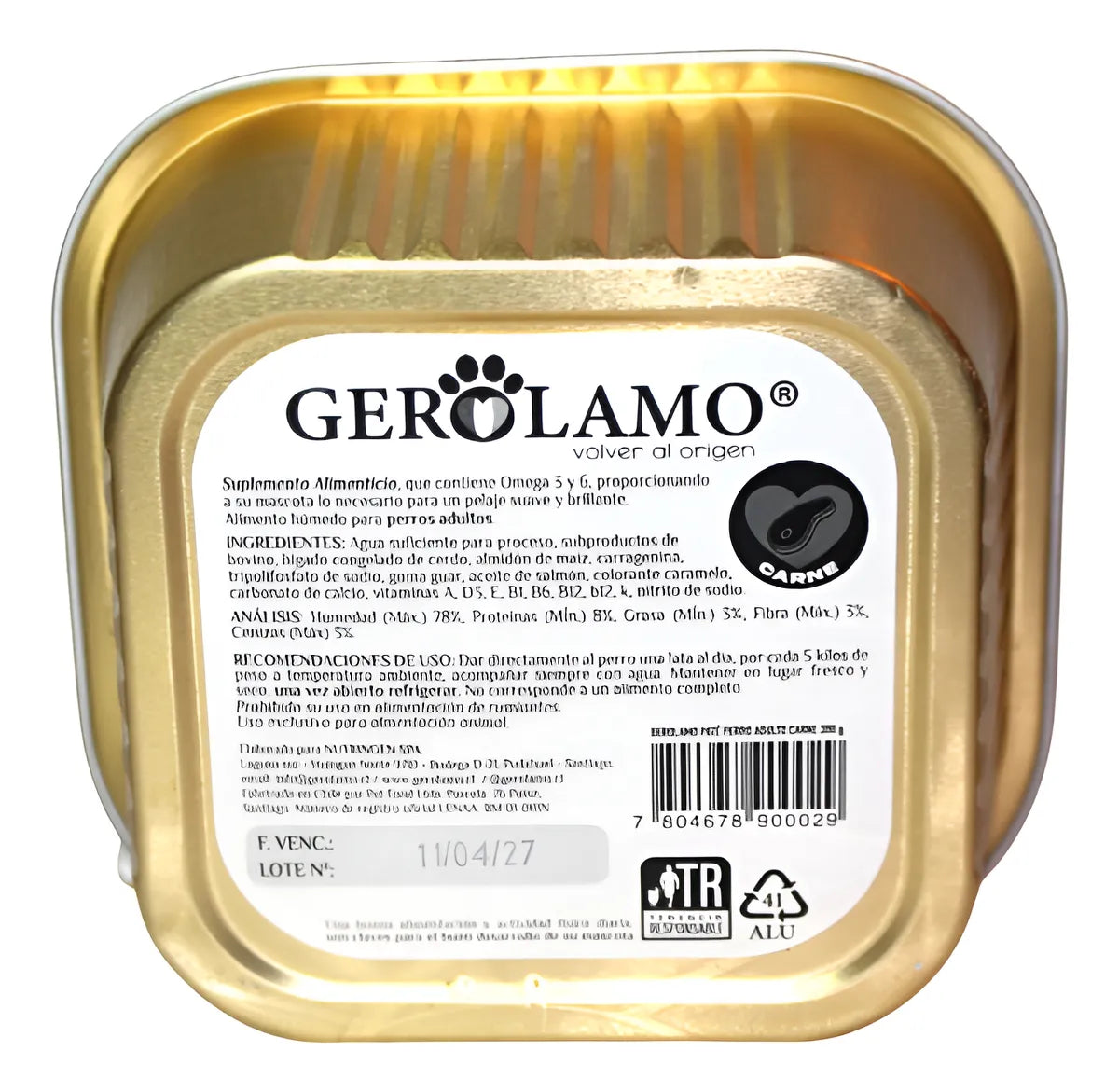 Paté Gerolamo Perro Adulto Sabor Carne 300 gr