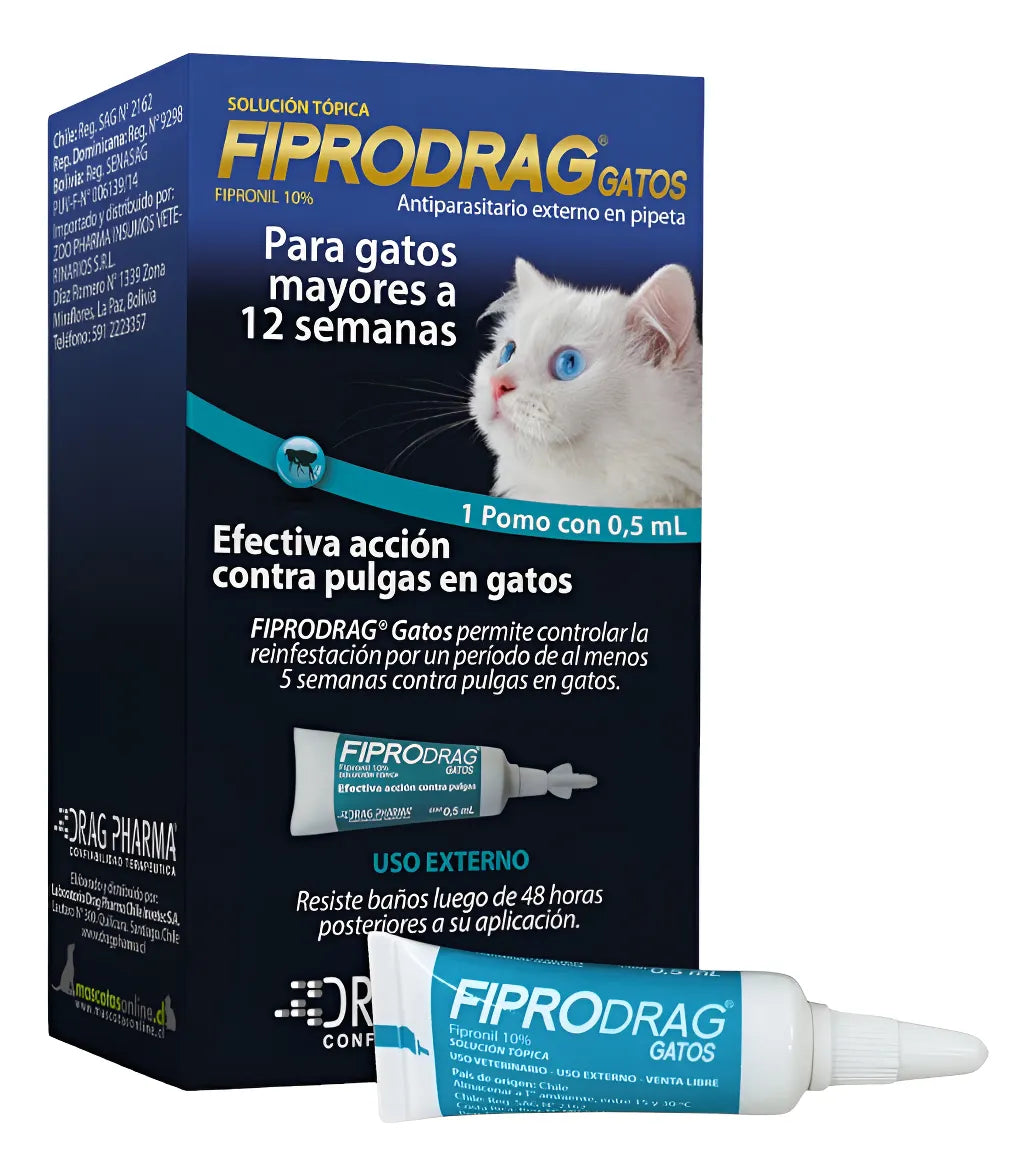 Fiprodrag Gatos Pipeta 0.5 ml