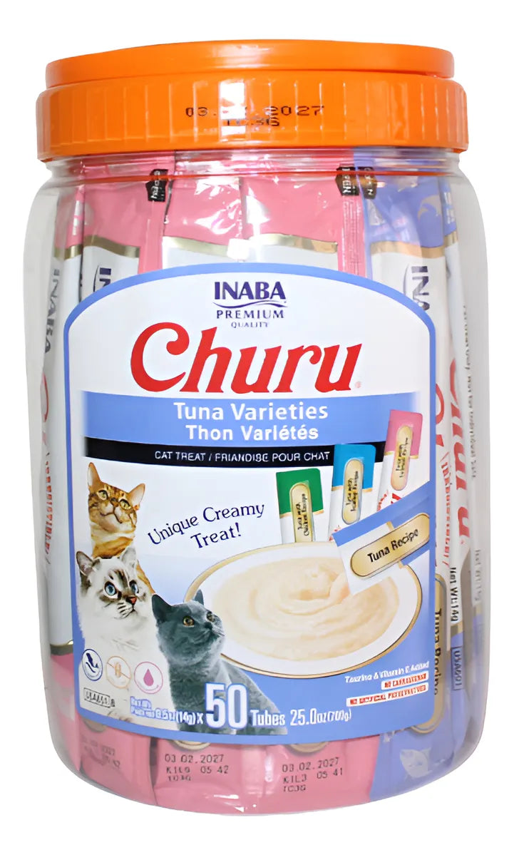 Tarro Churu Variedades Sabor Atún (50 tubos) 700 gr