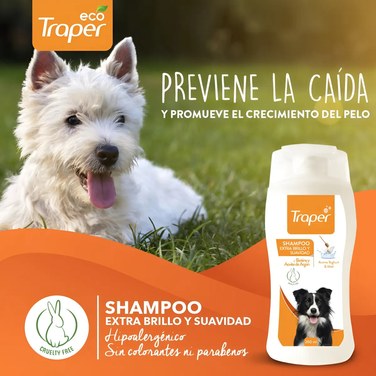 Traper Shampoo Extra Brillo Y Suavidad Aroma Yoghurt Y Miel 260 ml