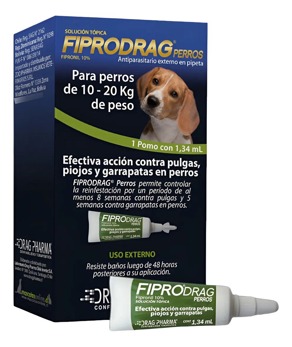 Fiprodrag Perros de 10 a 20 kg Pipeta 1.34 ml