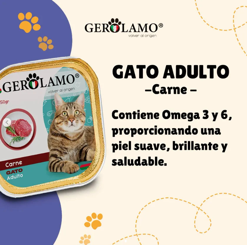 Paté Gerolamo Gato Adulto Sabor Carne 300 gr