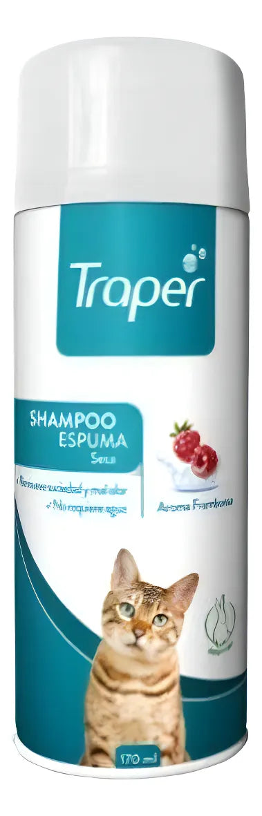 Traper Shampoo Espuma Seca Para Gato Aroma Frambuesa 170 ml