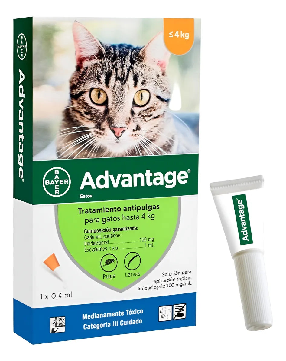 Advantage Gatos de Hasta 4 kg Pipeta 0.4 ml