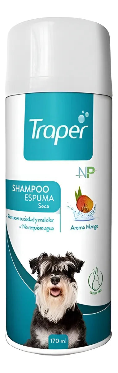 Traper Shampoo Espuma Seca Para Perro Aroma Mango 170 ml