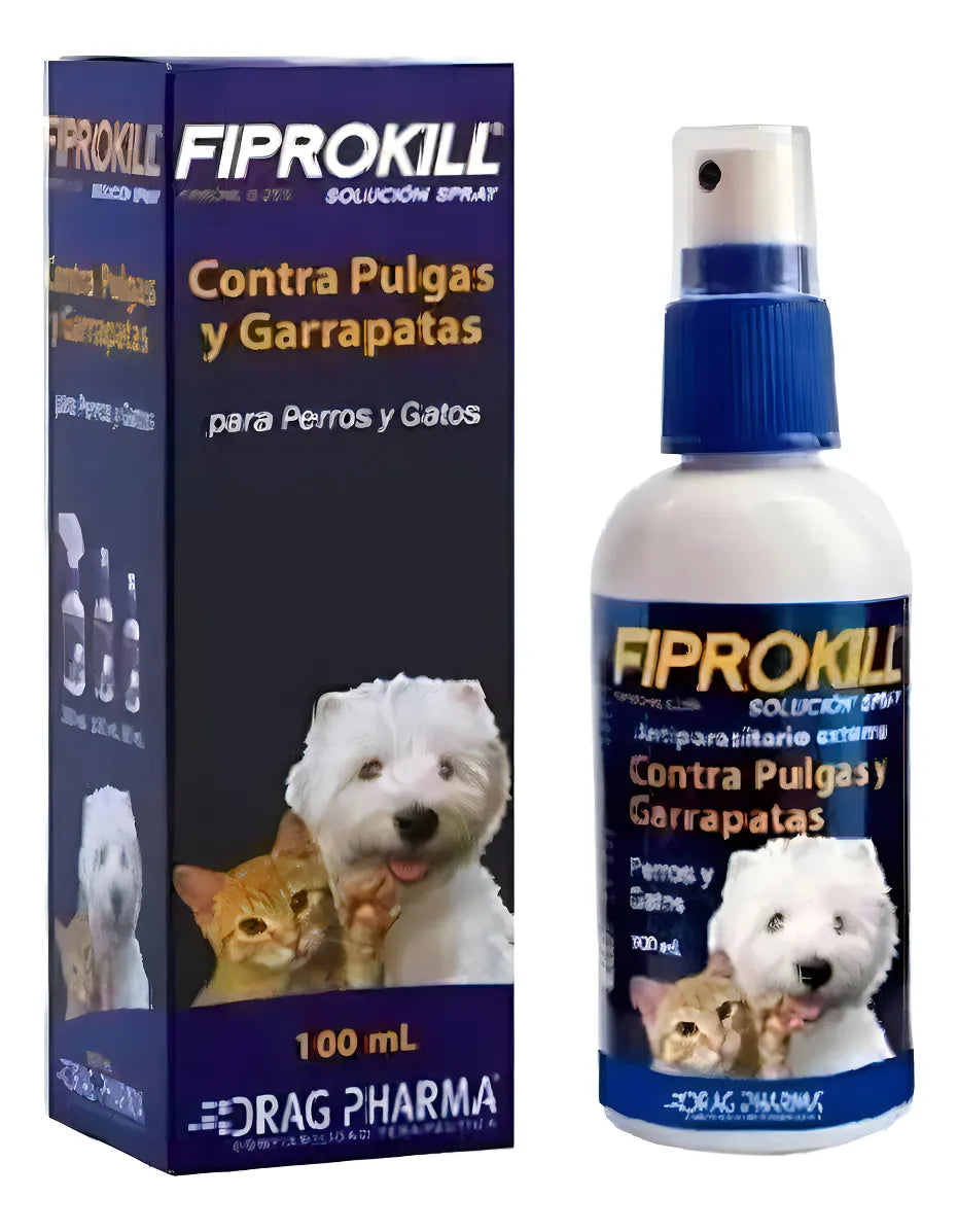 Fiprokill Spray Antipulgas y Garrapatas 100 ml – Guatita Pet