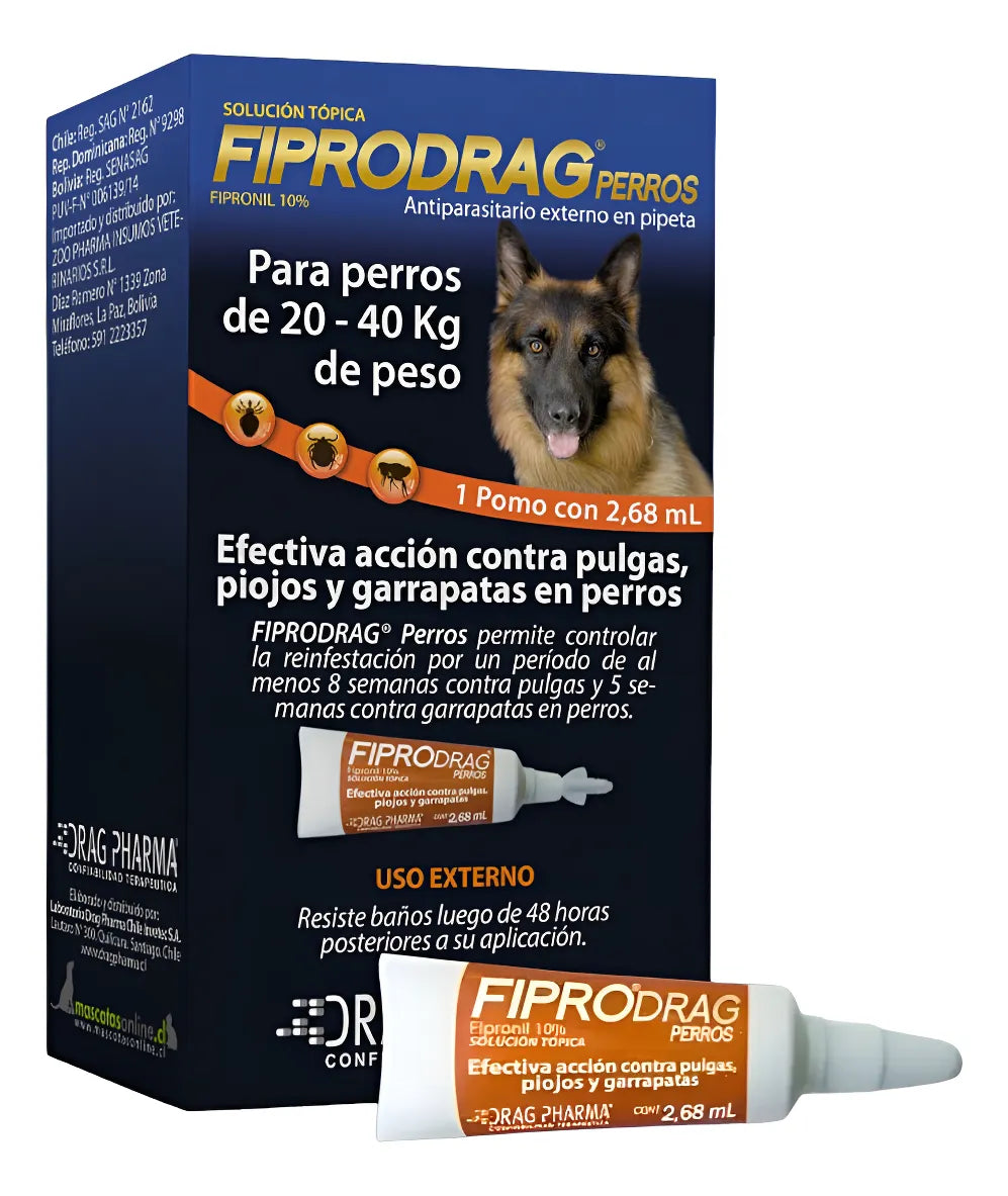 Fiprodrag Perros de 20 a 40 kg Pipeta 2.68 ml
