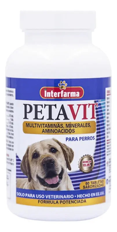 Petavit 60 comprimidos | Perro Multivitaminas, minerales y aminocácidos