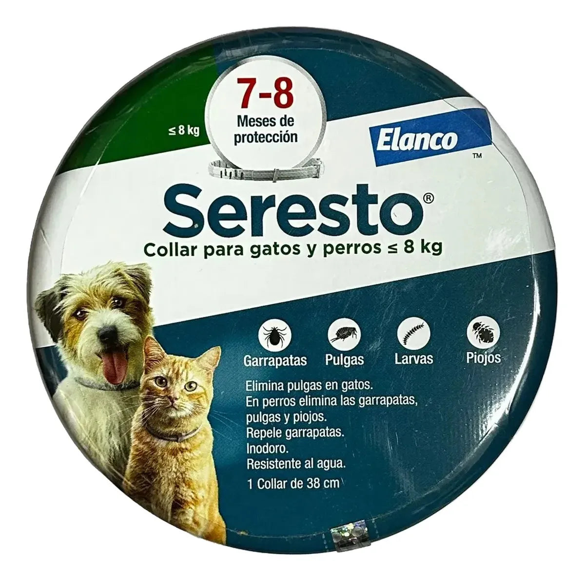 Collar Seresto Perros y Gatos hasta 8 kg | Antipulgas y Garrapatas durante 8 meses