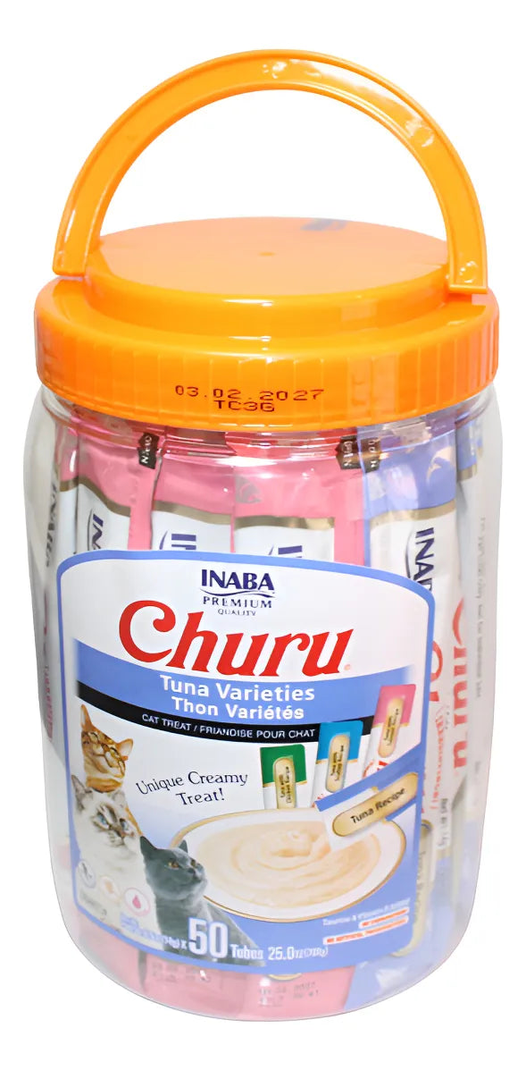 Tarro Churu Variedades Sabor Atún (50 tubos) 700 gr