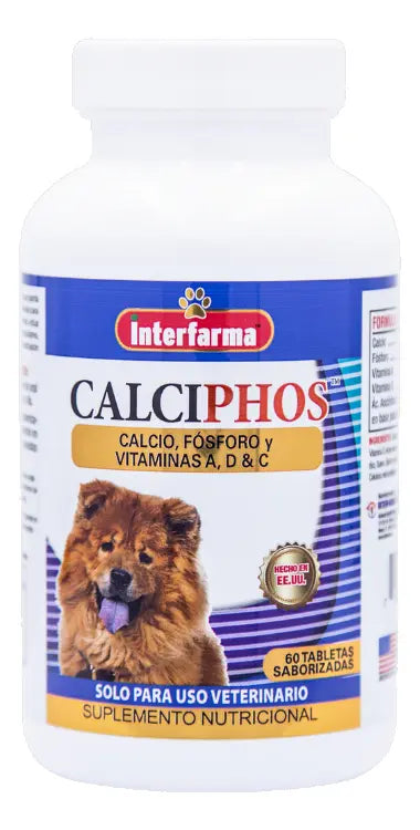 Calciphos 60 comprimidos | Calcio y Vitaminas Perros
