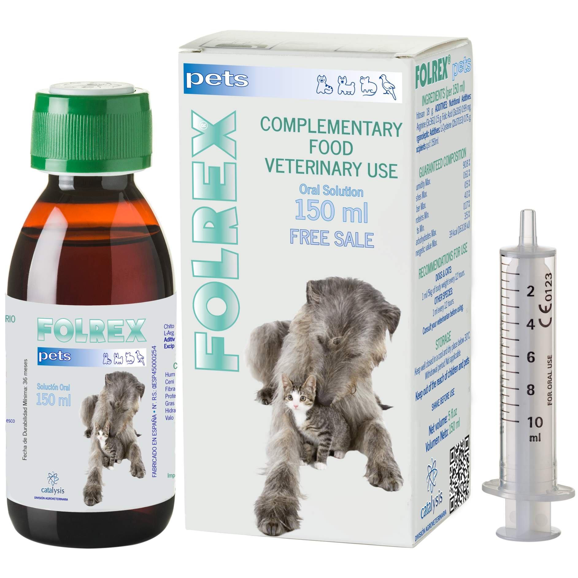 Folrex Pets Oral Frasco 150 ml | Suplemento Articular Perros y Gatos