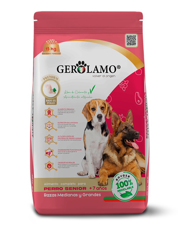 Gerolamo Perro Senior Razas Medianas y Grandes 15 kg