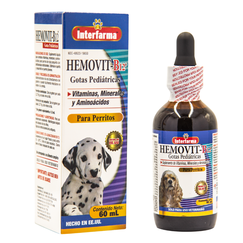 Hemovit B12 60 ml | Perros Cachorros Vitaminas, Minerales y Aminoácidos