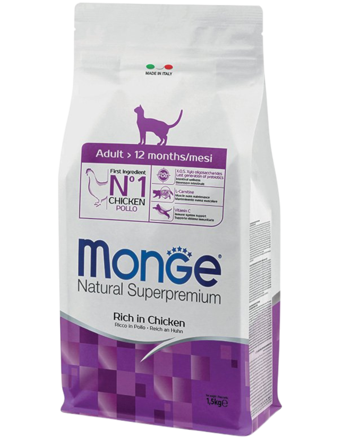 Monge Gato Adulto Rico en Pollo 1.5 kg