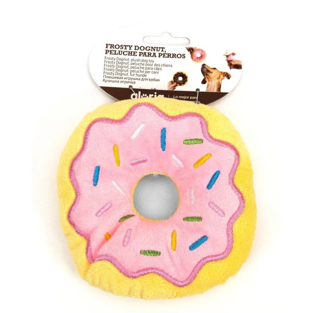Peluche Dognut Rosa Frosty Para Perros 14 Cm