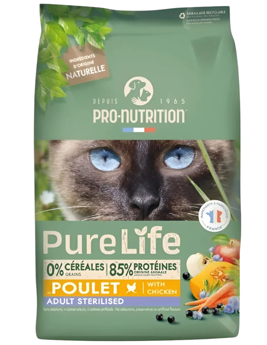 Pro-Nutrition Pure Life Gato Esterilizado Sabor Pollo 8 kg - Guatita Pet