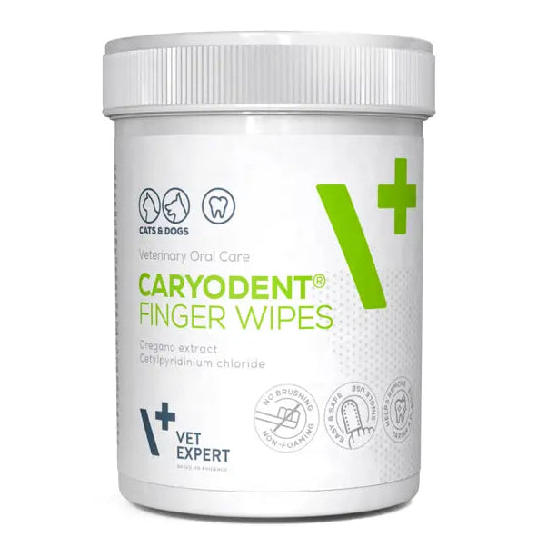 Vet Expert Caryodent Finger Wipes 50 Toallitas Dentales Perros y Gatos