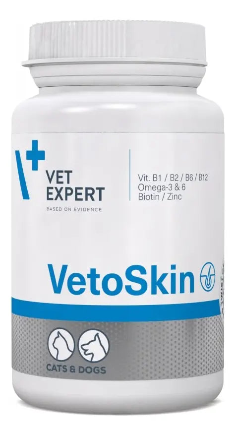 Vet Expert VetoSkin 60 Tabletas | Suplmento Piel y Pelaje Perros y Gatos