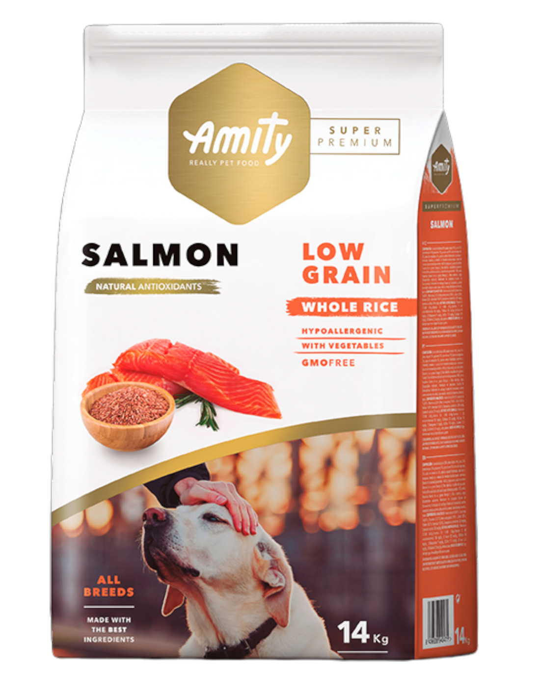 Amity Super Premium Perro Adulto Salmón Low Grain 14 kg - Guatita Pet