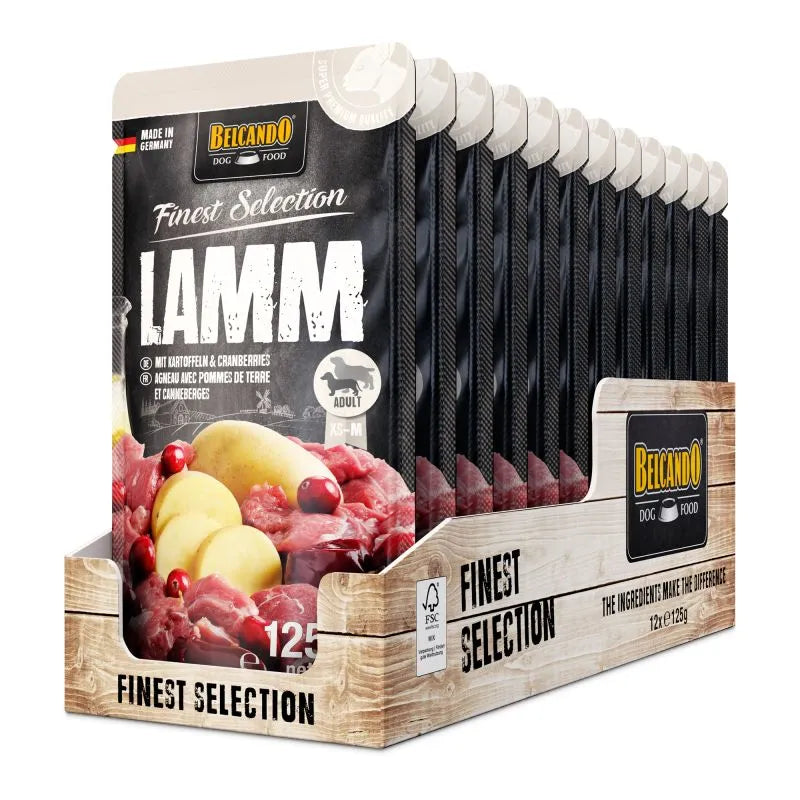 12 sobres Belcando Sabor Cordero con Papas y Arándanos