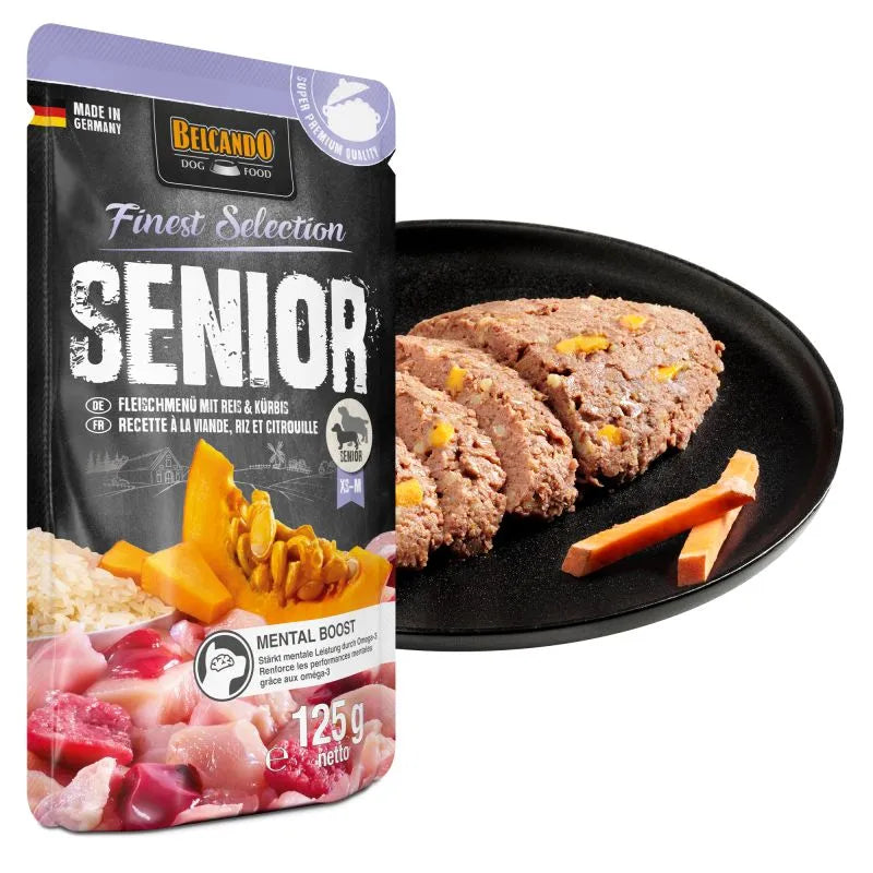 12 Sobres Belcando Finest Selection Senior Menú de Carne 125 gr | Alimento Húmedo Premium Perros