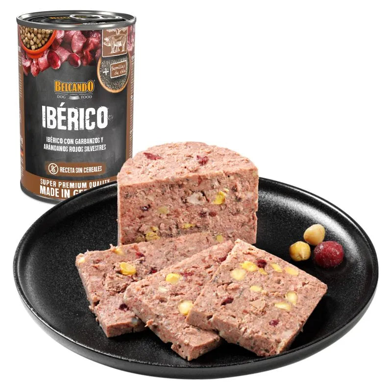 6 Latas Belcando Sabor Cerdo Ibérico, Garbanzos y Arándanos 400 gr c/u