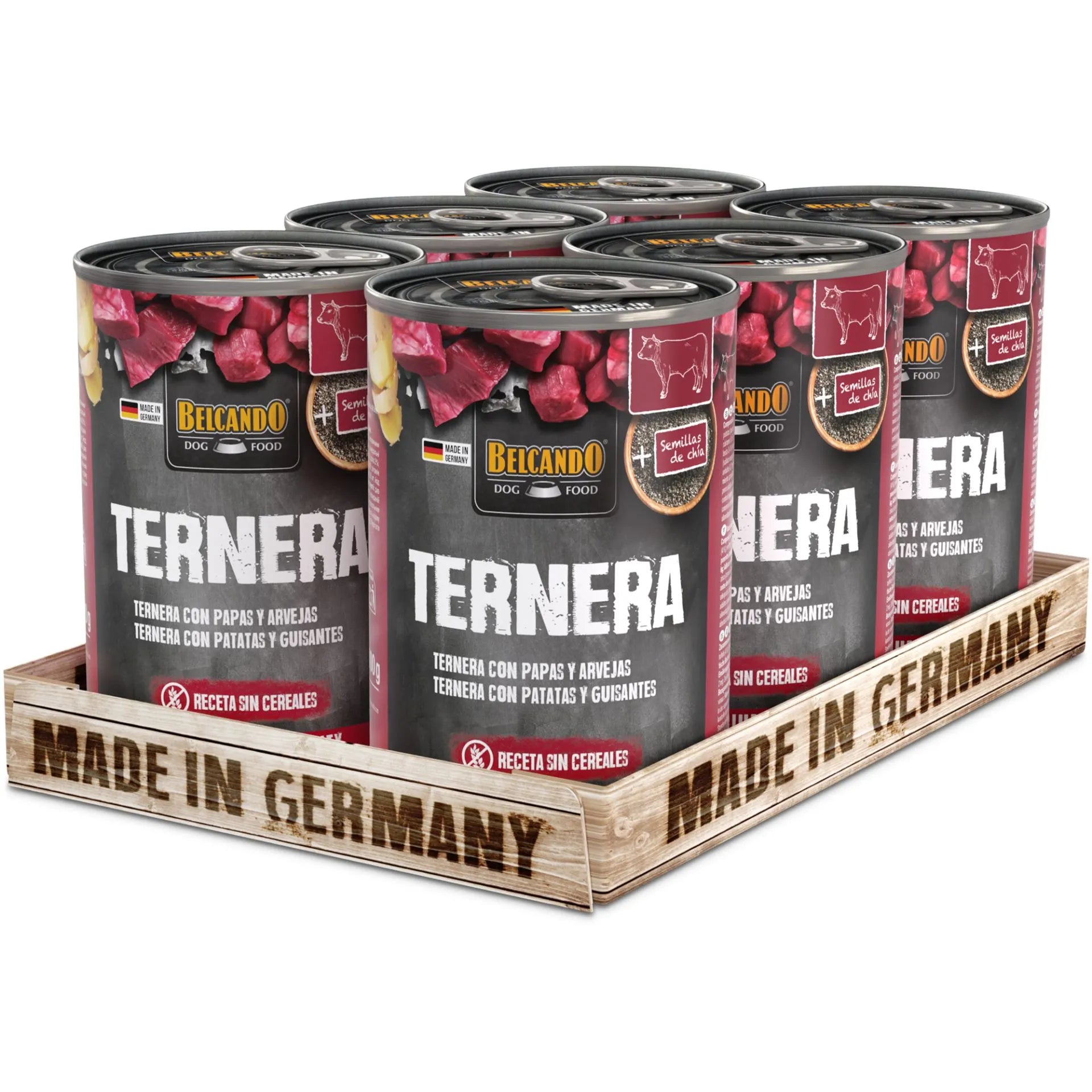 Pack 6 Latas Belcando Ternera Papas y Arvejas 800 gr | Alimento Húmedo Premium Perros