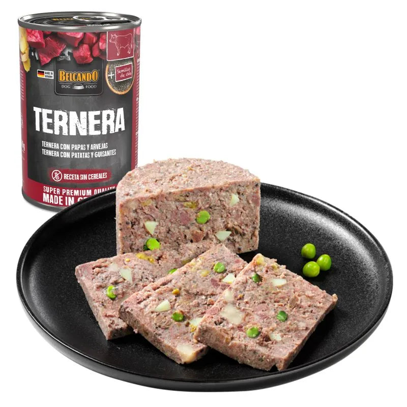 Pack 6 Latas Belcando Ternera Papas y Arvejas 800 gr | Alimento Húmedo Premium Perros