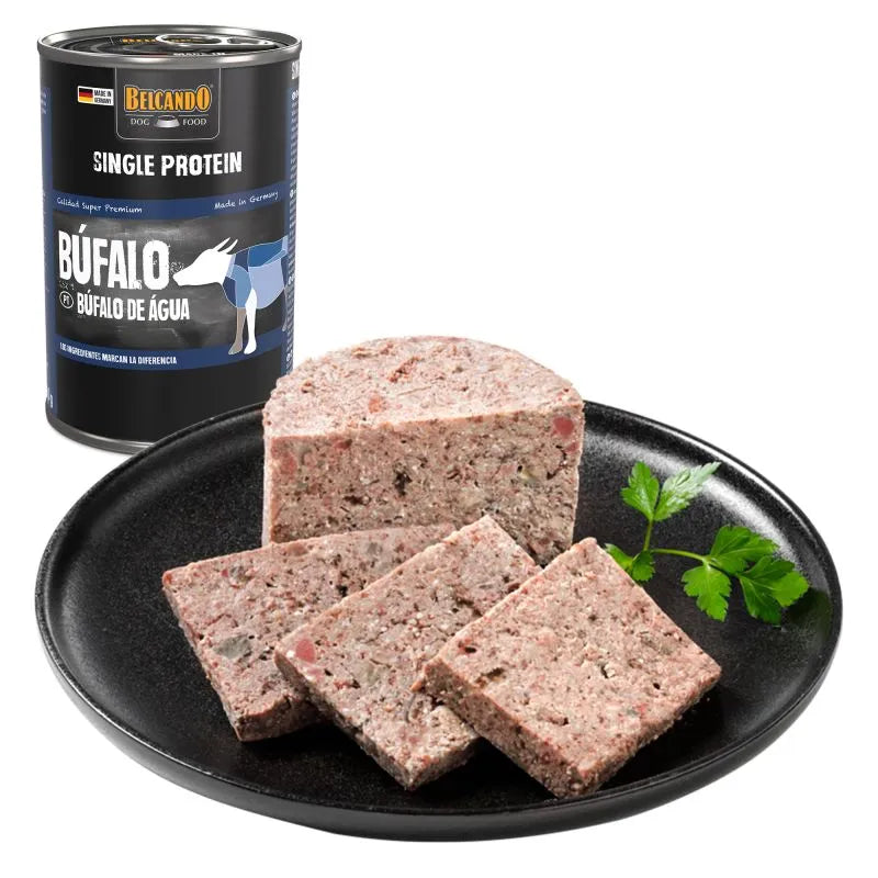 Pack 6 Latas Belcando Single Protein Búfalo de Agua 400 gr | Alimento Húmedo Premium Perros