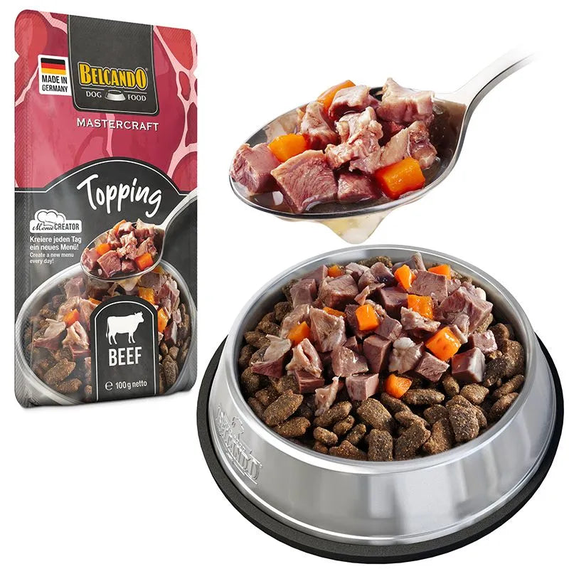 Sobre Belcando Mastercraft Topping Sabor Ternera y Zanahoria 100 gr - Guatita Pet