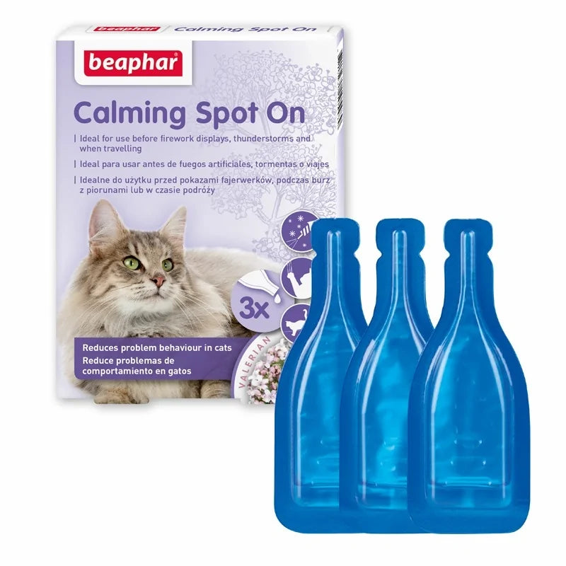 X3 Pipetas Calming Spot para Gatos | Reducción Estrés y Ansiedad
