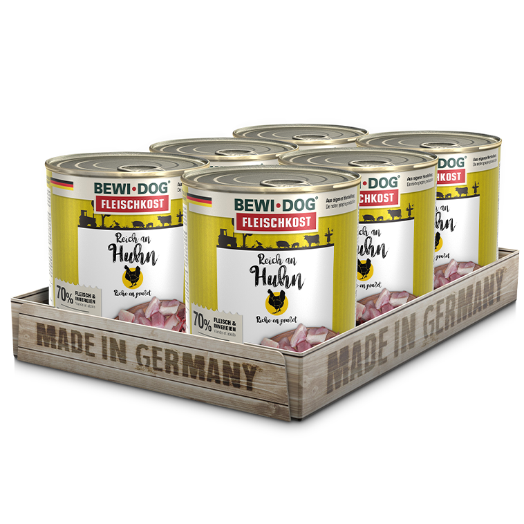 Pack 6 Latas BewiDog Rico en Pollo 400 gr | Alimento Húmedo Premium Perros