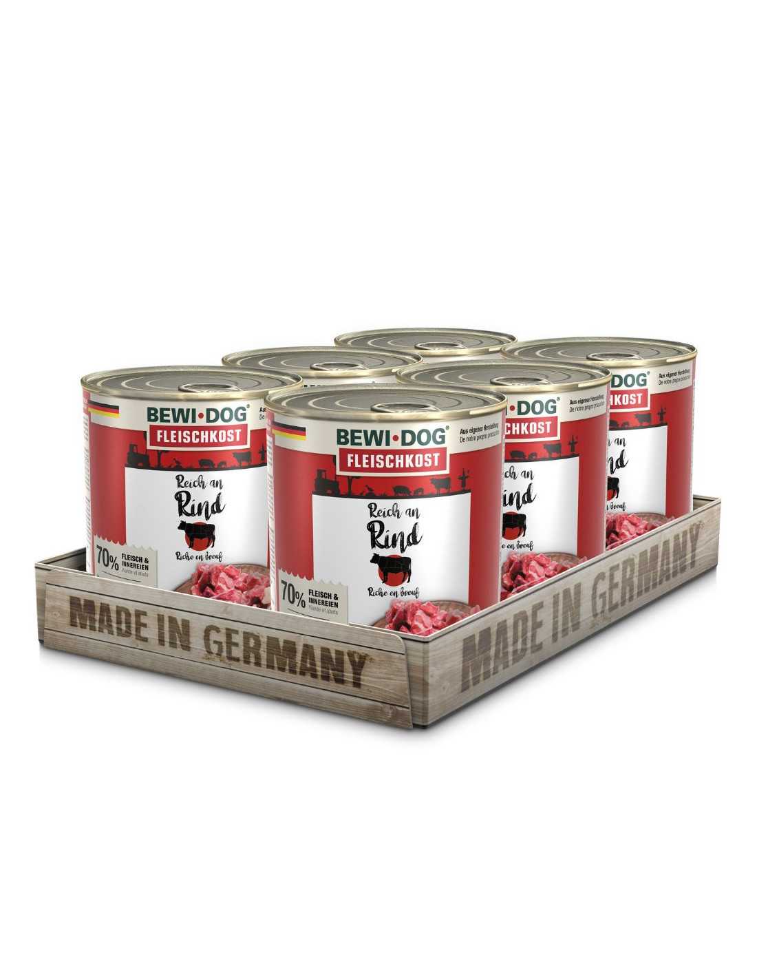 6 Latas BewiDog Rico en Res 400 gr c/u