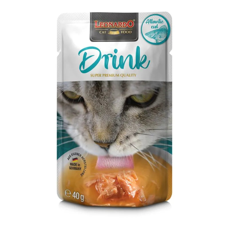 20 Sobres Leonardo Drink Atlantic Cod 40 gr c/u | Hidratación Gatos