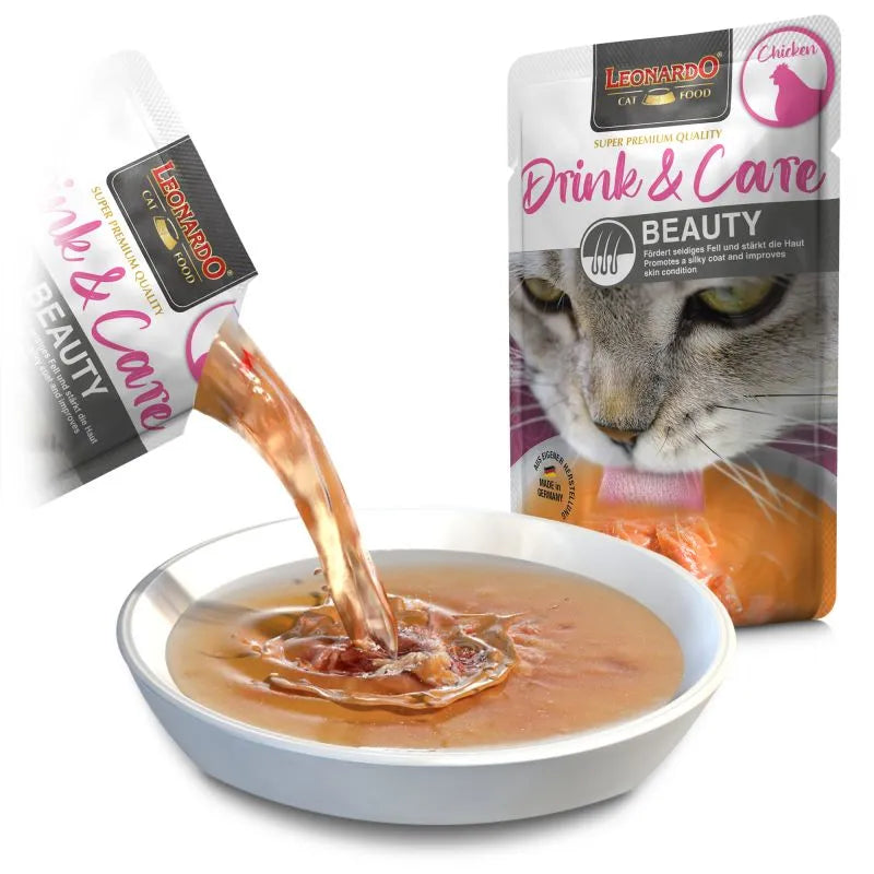 20 Sobres Leonardo Drink & Care Beauty 40 gr c/u | Hidratación Gatos